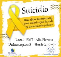 Roda de conversa sobre suicídio será realizada nesta terça para profissionais de Psicologia