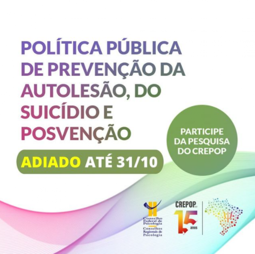 Pesquisa produzirá referências para atuação de psicólogas(os) na política de prevenção ao suicídio