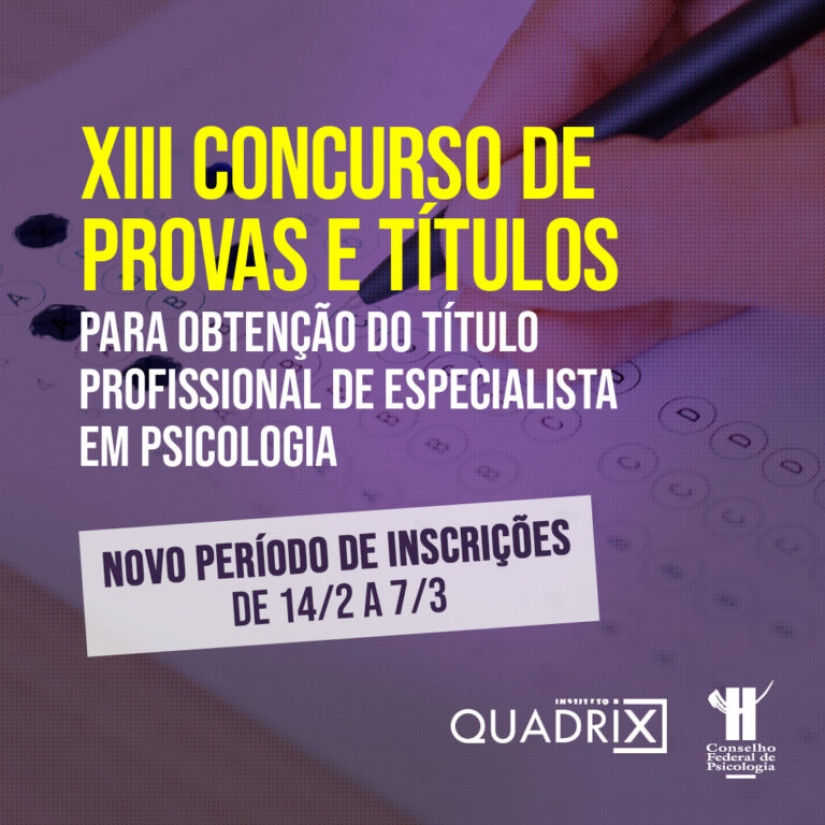 XIII Concurso de Provas e Títulos: CFP reabre inscrições e anuncia nova data dos exames