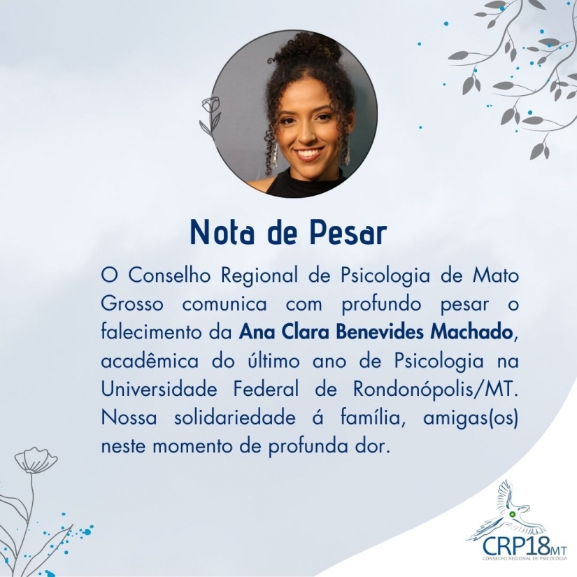 Nota de Pesar - Ana Clara Benevides Machado