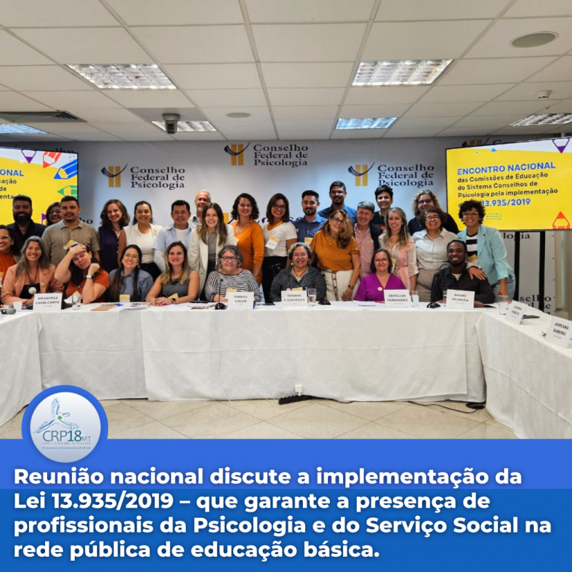 CRP18-MT Participa de Reunião Nacional Sobre Implementação da Lei 13.935/2019