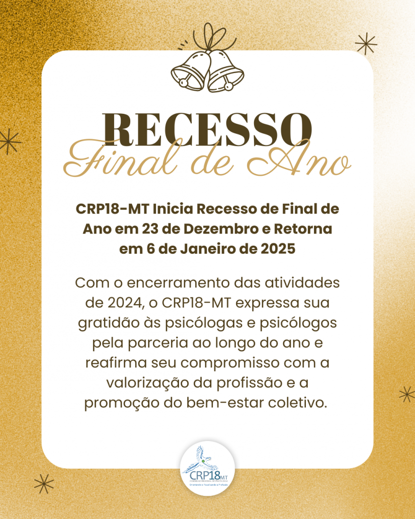 CRP18-MT Inicia Recesso de Final de Ano em 20 de Dezembro e Retorna em 6 de Janeiro de 2025