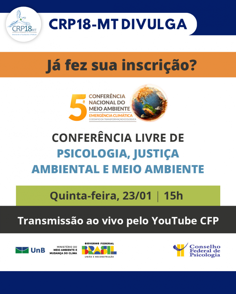 CFP promove Conferência Livre sobre mudanças climáticas e saúde mental como preparativa para a 5ª CNMA