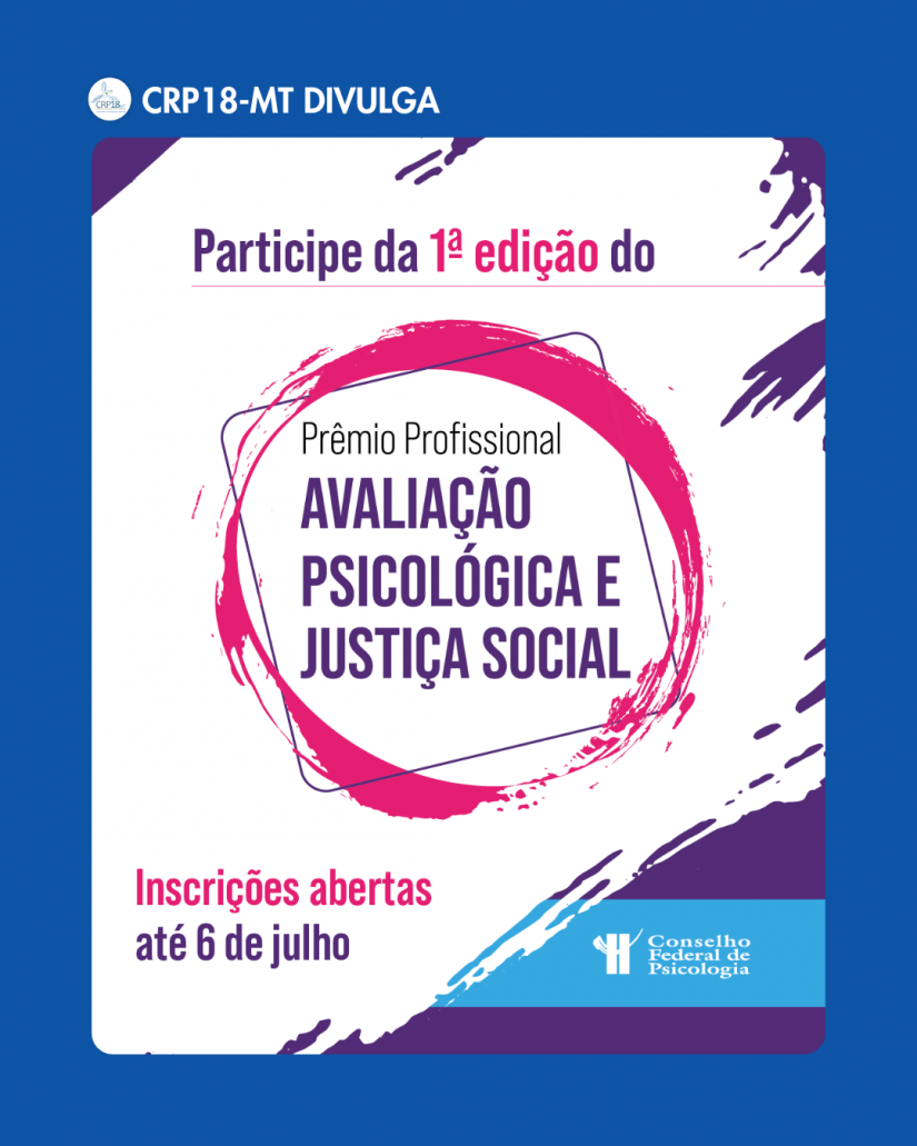 CFP lançou Prêmio Profissional sobre Avaliação Psicológica e Justiça Social: inscrições abertas até julho