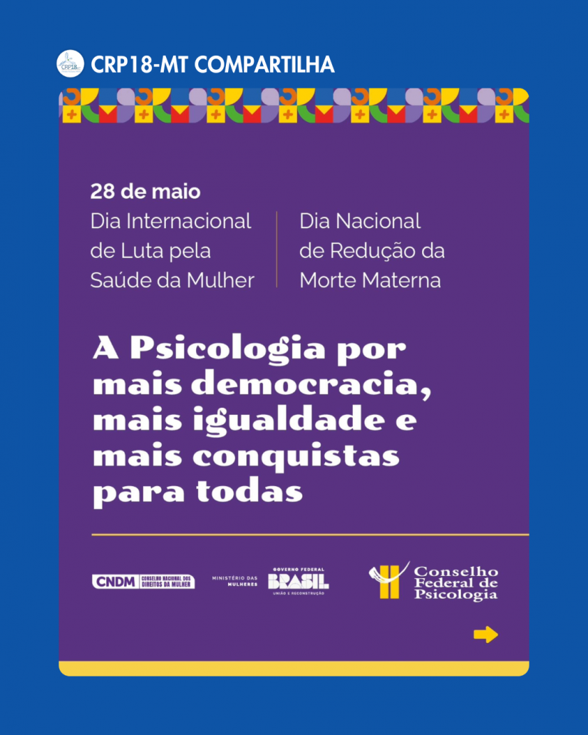 28 de Maio: CFP reforça a importância da Psicologia na construção de políticas públicas para as mulheres