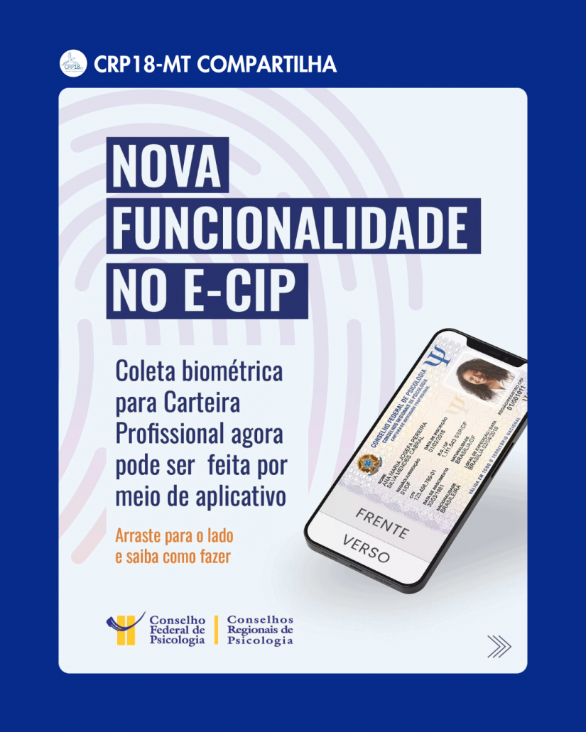 Nova funcionalidade do app e-CIP moderniza emissão da Carteira de Identificação Profissional da Psicologia