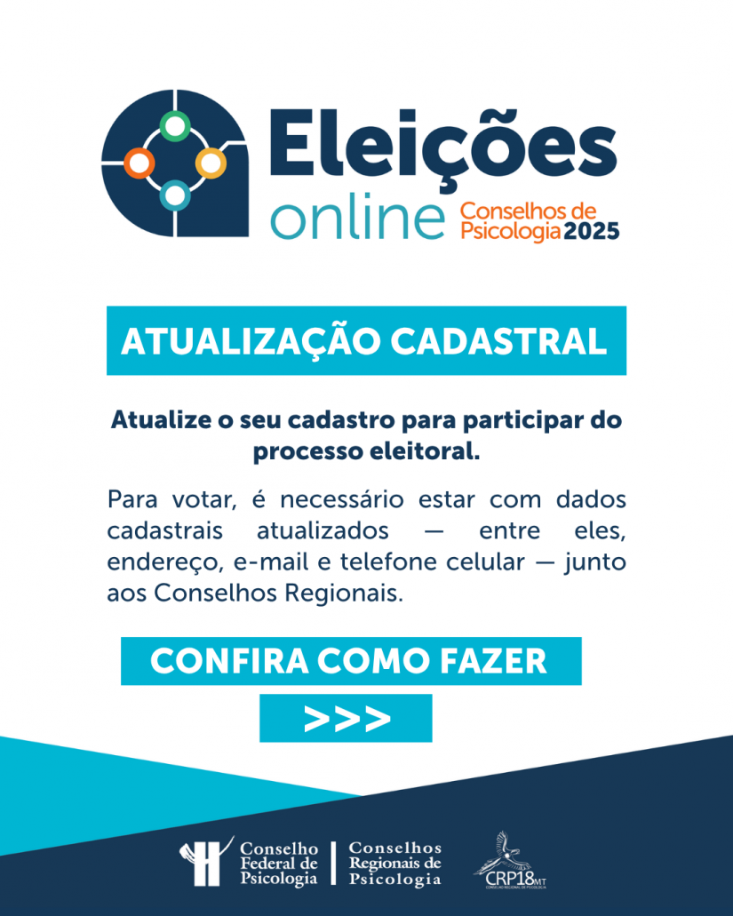 Eleições 2025: profissionais da Psicologia devem atualizar cadastro e regularizar situação até agosto