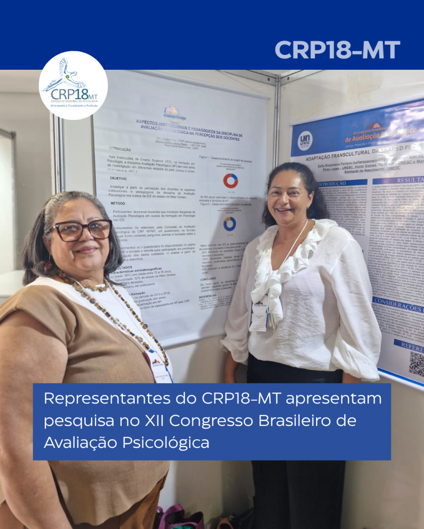 CRP18-MT apresenta pesquisa no XII Congresso Brasileiro de Avaliação Psicológica