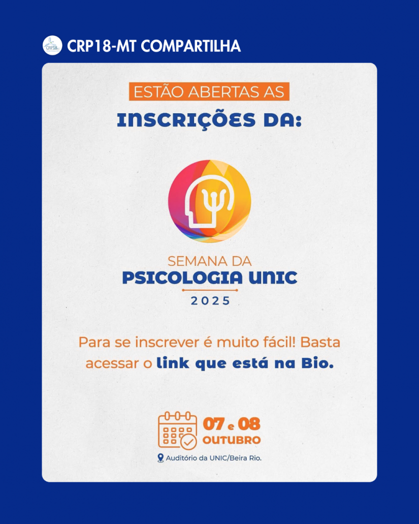 UNIC realizará a XXIX Semana da Psicologia com foco em diversidade, ética e clínica do contemporâneo