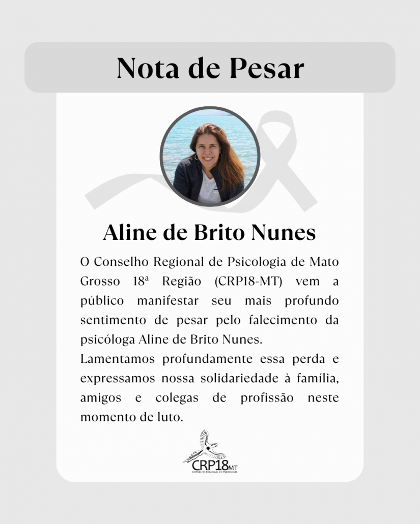 Nota de Pesar: Falecimento da psicóloga Aline de Brito Nunes