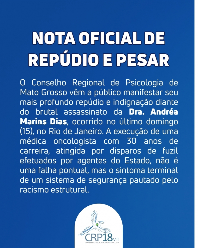 NOTA OFICIAL DE REPÚDIO E PESAR
