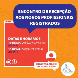 Evento virtual reúne profissionais recém-inscritos no CRP18-MT