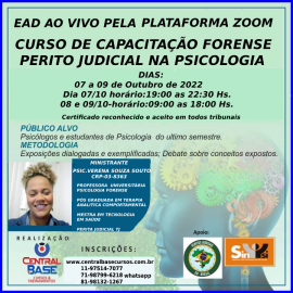 CURSO DE CAPACITAÇÃO FORENSE DE PERITO JUDICIAL NA PSICOLOGIA