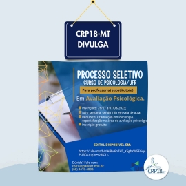 CRP18-MT DIVULGA - Universidade Federal de Rondonópolis abre  inscrições de Processo Seletivo