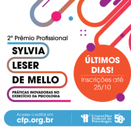 Inscrições abertas para II Prêmio Profissional Sylvia Leser de Mello: Práticas Inovadoras no Exercício da Psicologia