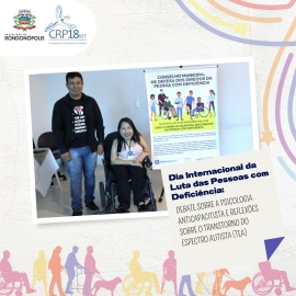 CRP18-MT promove evento alusivo em Rondonópolis: Dia Internacional da Luta das Pessoas com Deficiência – “Debate sobre a psicologia anticapacitista e reflexões sobre o Transtorno do Espectro Autista (TEA)” 