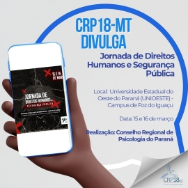 CRP18-MT Divulga: Jornada de Direitos Humanos e Segurança Pública
