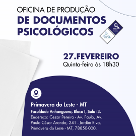 Capacitação profissional: Oficina do CRP18-MT vai orientar psicólogas(os) sobre a escrita de documentos psicológicos em Primavera do Leste