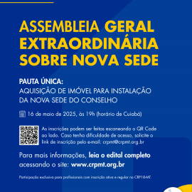 Crp18-Mt Convoca Categoria Para Assembleia Geral Extraordinária para aquisição do imóvel destinado a sede do CRP18-MT