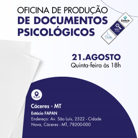 Oficina do CRP18-MT vai orientar psicólogas(os) sobre a escrita de documentos psicológicos em Barra do Garças-MT