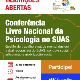 CFP promove conferência livre sobre gestão do trabalho e saúde mental no SUAS