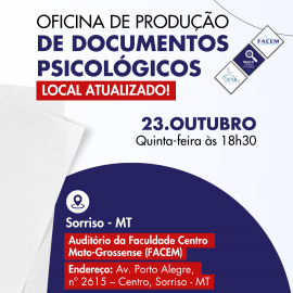 Oficina do CRP18-MT vai orientar realizar oficina de produção de documentos psicológicos em Sorrisso