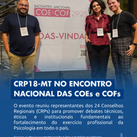 CRP18-MT participa do Encontro Nacional das COEs e COFs em Brasília