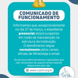 COMUNICADO IMPORTANTE: Mudança temporária no atendimento