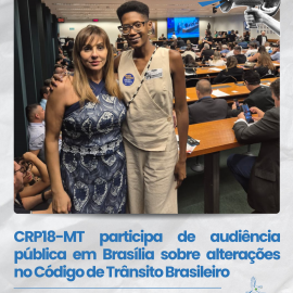 CRP-18/MT participa de audiência pública na Câmara dos Deputados sobre alterações no Código de Trânsito Brasileiro