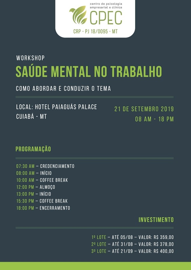 Workshop Saúde Mental no Trabalho