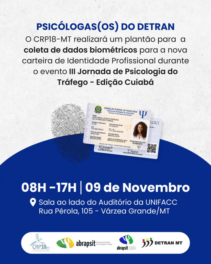Coleta de dados biométricos para emissão da nova Carteira de Identidade Profissional (CIP) em Várzea Grande